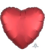 2 Sangria Satin Luxe Heart Anagram 18"