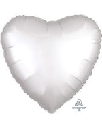 2 White Satin Luxe Heart Anagram 18"