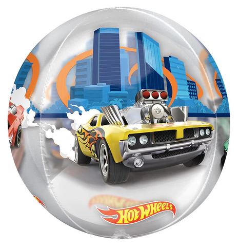 16" Orbz Clear Hot Wheels Foil Balloon
