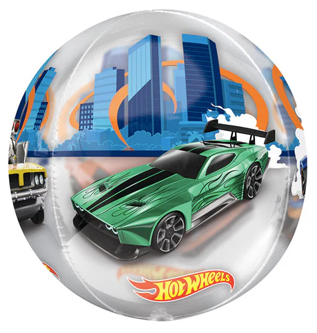 16" Orbz Clear Hot Wheels Foil Balloon