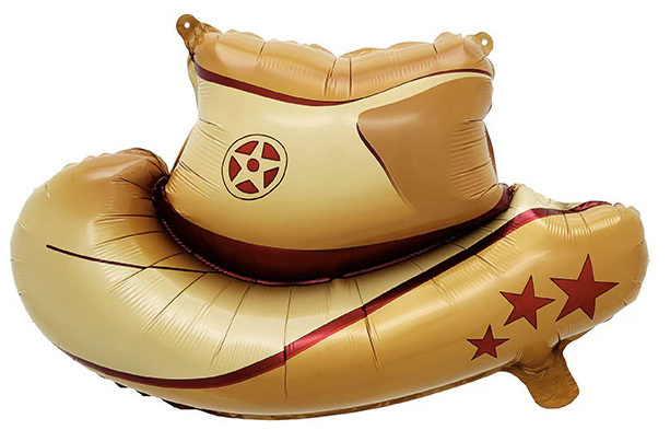 24" Khaki Sheriff Cowboy Hat Foil Balloon