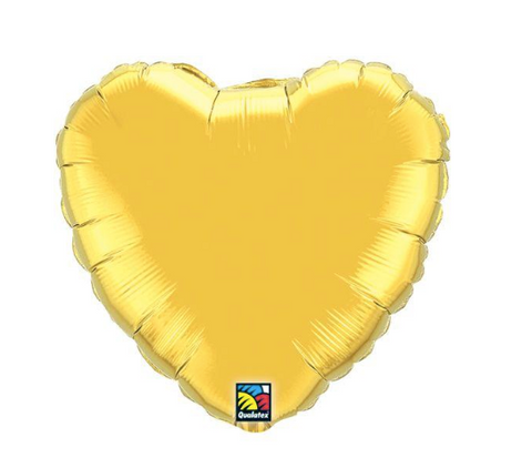 Gold Heart Shaped Foil Balloon 36