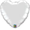 Silver Heart Shaped Foil Balloon 36