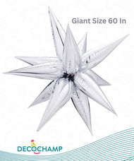 Silver Giant Starburst 3D Deco champ 60"