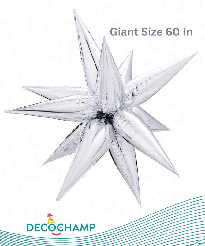 Silver Giant Starburst 3D Deco champ 60"