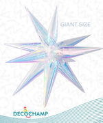 Iridescent Giant Starburst 3D Deco champ 60"