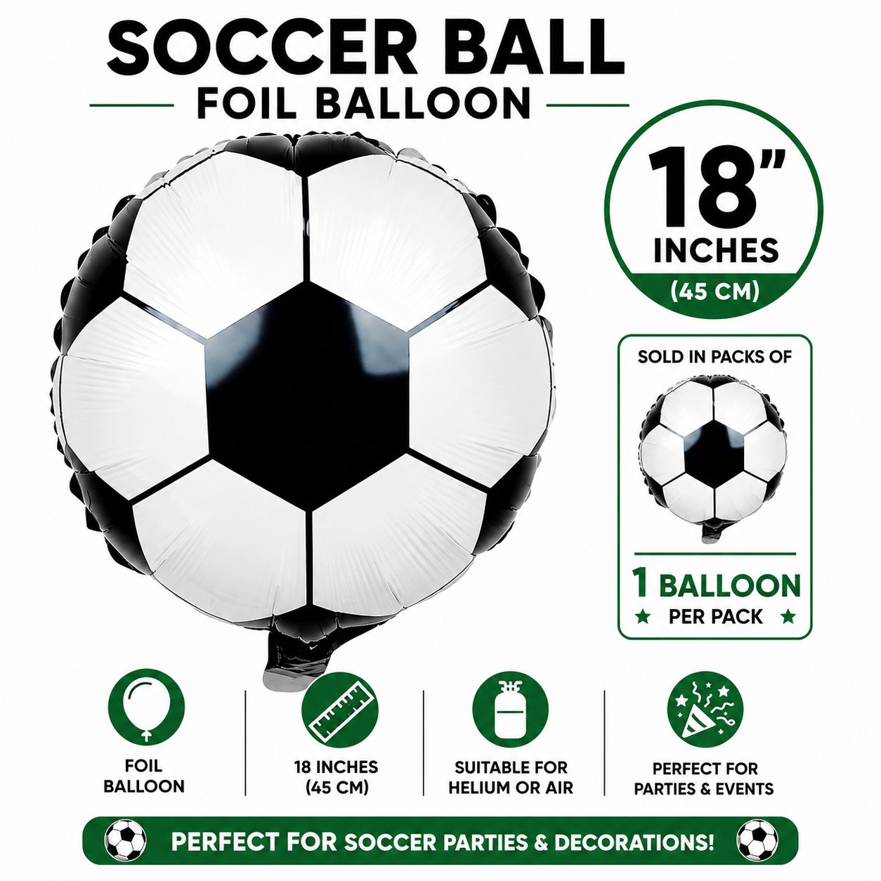 Soccer Foil Balloon 18"