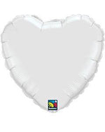 White Heart Shaped Foil Balloon 9