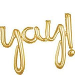 Yay Gold Script Foil Balloons - 39" in
