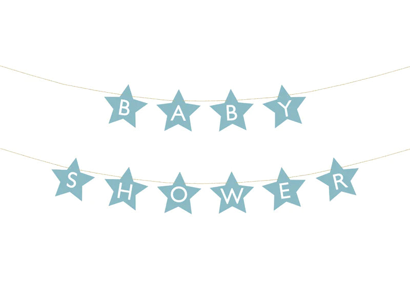 Star Baby Shower Banner 10FT LIGHT BLUE