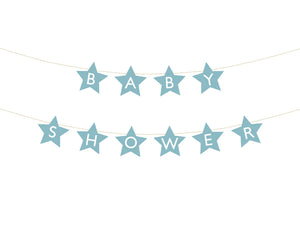 Star Baby Shower Banner 10FT LIGHT BLUE