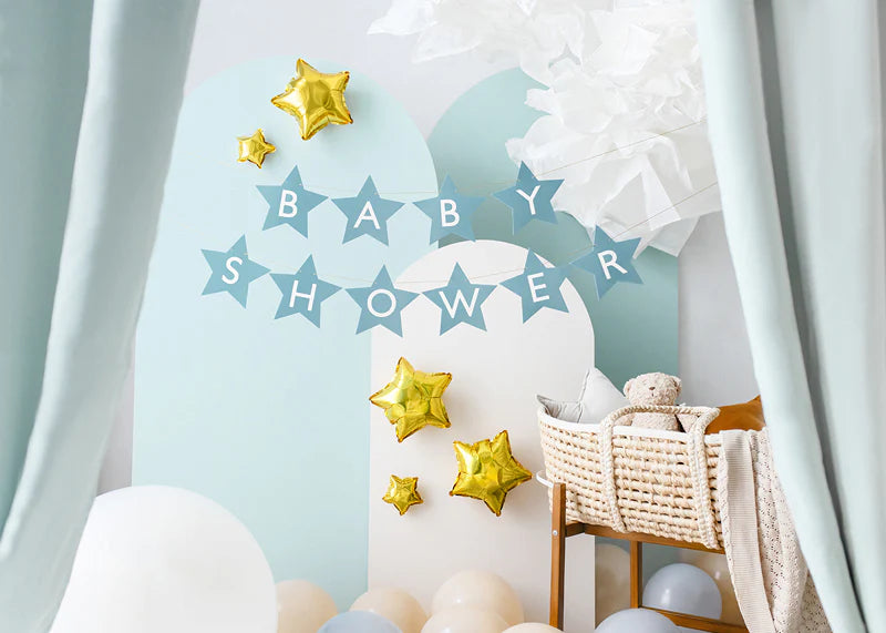 Star Baby Shower Banner 10FT LIGHT BLUE