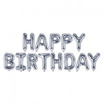 Silver Happy Birthday Foil Balloon Banner Mylar Kits 16"