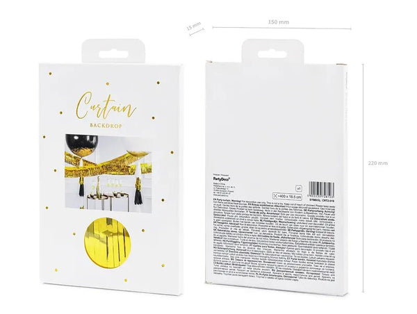 FOIL PARTY CURTAIN GOLD (18.5X400CM)