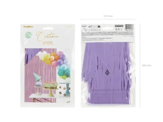 FOIL FRINGE PARTY CURTAIN LIGHT PURPLE (100X200CM)
