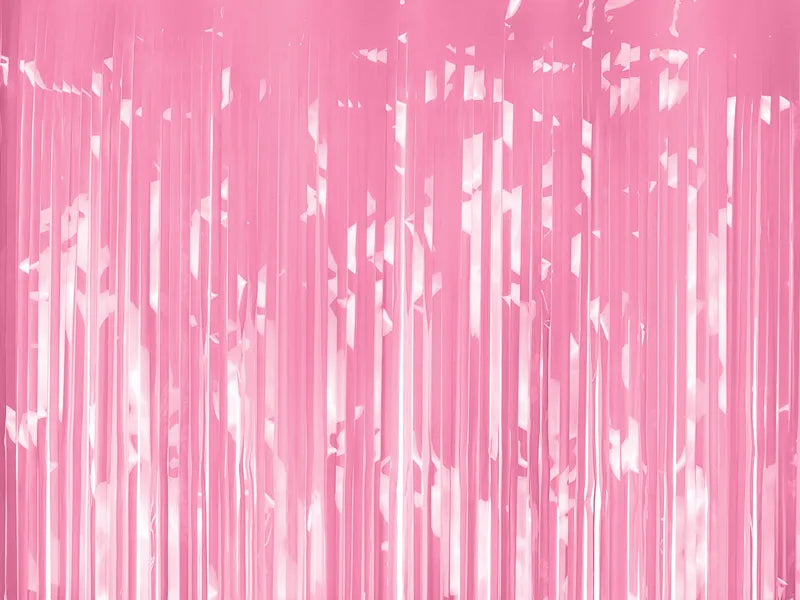 FOIL FRINGE PARTY CURTAIN LIGHT PINK (100X200CM)
