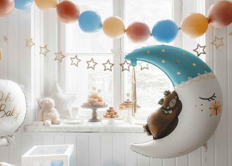 Foil Balloon Teddy Bear On The Moon - FB196-001J