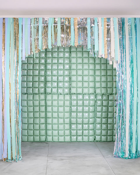 RECTANGULAR FOIL BALLOON BACKDROP DOUBLE-SIDED SAGE (72x143CM) 28"x56"