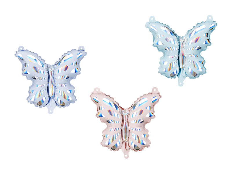 Set of butterfly foil balloons for garlands – pastel party decoration 