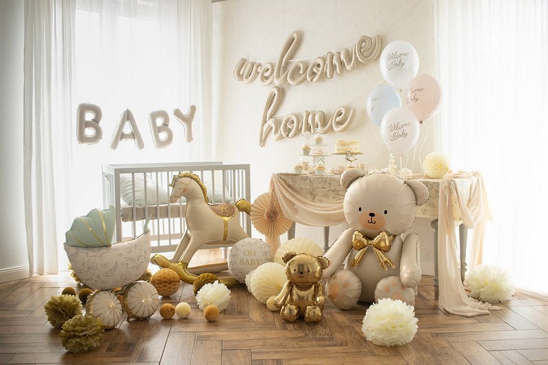 Foil Balloon Bear in beige color – teddy bear party balloon