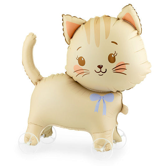 Cat on Wheels Foil Balloon 26 in. - PartyDeco USA (Air-fill Only)