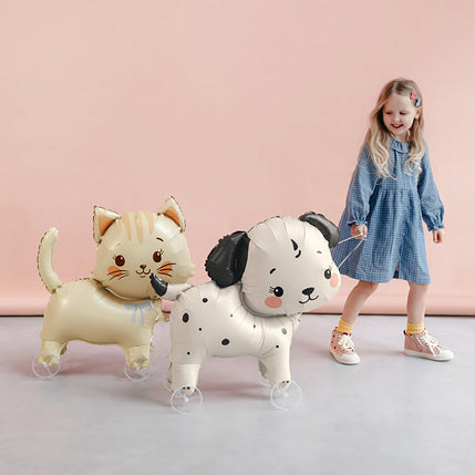 Cat on Wheels Foil Balloon 26 in. - PartyDeco USA (Air-fill Only)