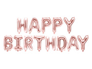 Foil Balloon Happy Birthday Mix Rose Gold