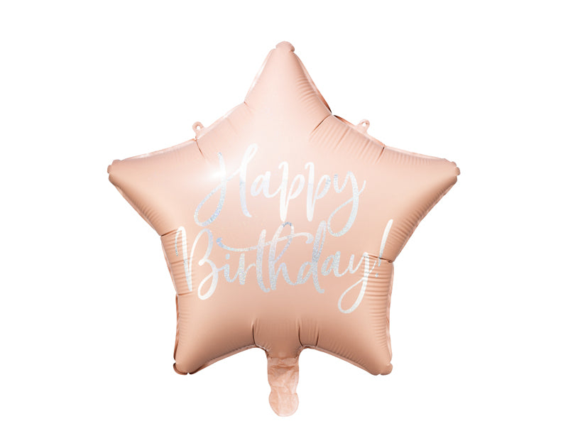 HAPPY BIRTHDAY STAR ROSE GOLD PARTY DECO 15.5"