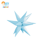 Starburst 3D Foil Balloon - 26 in. Light Blue