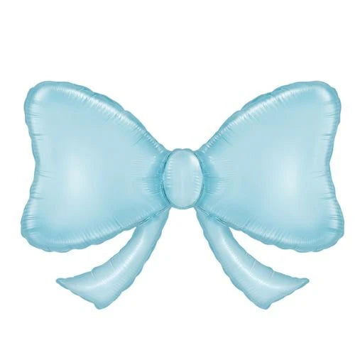 Blue Burst Bow Foil Shape Balloon 40 in.