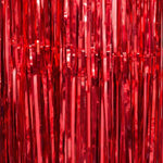 Red Foil Fringe Curtain 36x96 inch