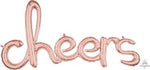 Cheers Rose Gold Script Foil Balloons - 39" in
