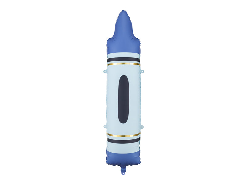 Crayon Foil Balloon 30 in. - Blue PartyDeco USA