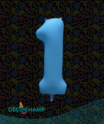 DecoNumber Neon Blue "1" - size 34" (Single Pack)