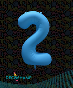 DecoNumber Neon Blue "2" - size 34" (Single Pack)