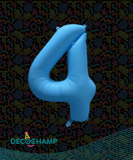 DecoNumber Neon Blue "4" - size 34" (Single Pack)