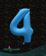 DecoNumber Neon Blue "4" - size 34" (Single Pack)