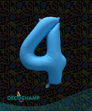 DecoNumber Neon Blue "4" - size 34" (Single Pack)