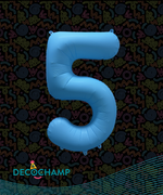DecoNumber Neon Blue "5" - size 34" (Single Pack)