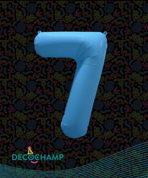 DecoNumber Neon Blue "7" - size 34" (Single Pack)