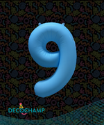 DecoNumber Neon Blue "9" - size 34" (Single Pack)
