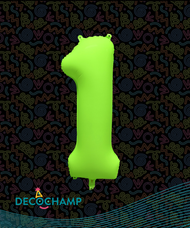 DecoNumber Neon Green "1" - size 34" (Single Pack)