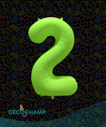 DecoNumber Neon Green "2" - size 34" (Single Pack)