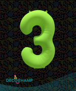 DecoNumber Neon Green "3" - size 34" (Single Pack)