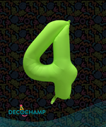 DecoNumber Neon Green "4" - size 34" (Single Pack)