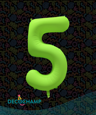DecoNumber Neon Green "5" - size 34" (Single Pack)