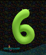 DecoNumber Neon Green "6" - size 34" (Single Pack)