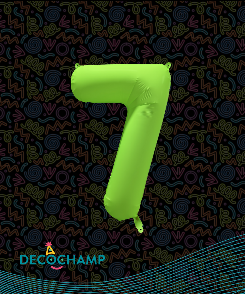 DecoNumber Neon Green "7" - size 34" (Single Pack)