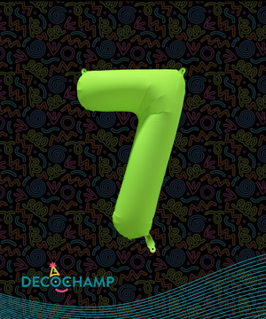DecoNumber Neon Green "7" - size 34" (Single Pack)