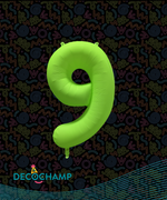 DecoNumber Neon Green "9" - size 34" (Single Pack)